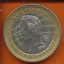 Moeda Venezuela - 1 Bolivar - 2007 - Bimetálica