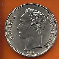 Moeda Venezuela - 1 Bolivar - 1967 - Níquel