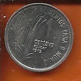 Moeda Brasil 1 Centavo Cruzeiro 1975 FAO - AÇUCAR - Aço Inox