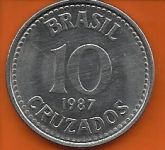 Moeda 10 Cruzados - Ano 1987 - Aço Inoxidável