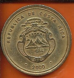 Moeda Costa Rica - 100 Colones - Ano 2000 - Bronze - 29mm