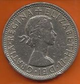 Moeda Inglaterra 2 Shillings 1967 - 28mm - Cupro-níquel