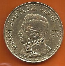 ARGENTINA 50 PESOS 1978 COMEM. 200 ANOS GEN. JOSÉ MARTIN