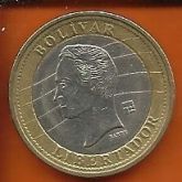 Moeda Venezuela - 1 Bolivar - 2007 - Bimetálica