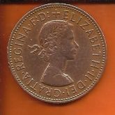 INGLATERRA 1 PENNY - ANO 1966 - 30mm - BRONZE